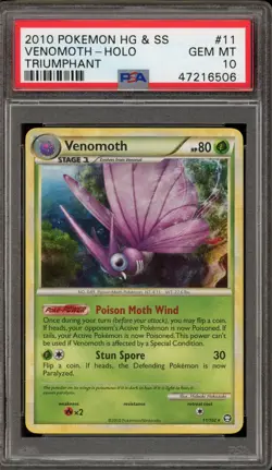 Pokemon Venomoth Triumphant Holo Rare #11 PSA 10 Gem Mint - Image 1