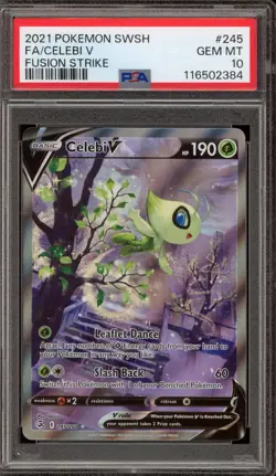 Pokemon Celebi Fusion Strike Full Alt Art #245 PSA 10 Gem Mint - Image 1