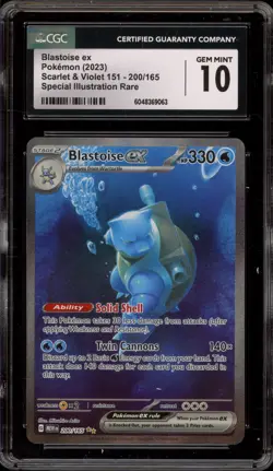 Pokemon Blastoise ex 151 MEW EN Special Illustration Rare #200 CGC 10 Gem Mint - Image 1