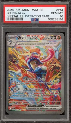 Pokemon Greninja ex Twilight Masquerade Special Illustration Rare #214 PSA 10 - Image 1