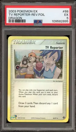 Pokemon TV Reporter EX Dragon Reverse Holo #88 PSA 5 - Image 1