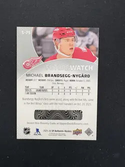 2025-26 UPPER DECK SP AUTHENTIC SPECTRUM BOUNTY LEVEL 2 MICHAEL BRANDSEGG NYGARD - Image 2