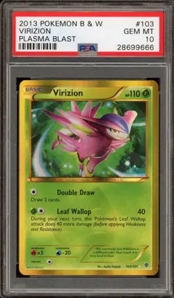 Pokemon Virizion Plasma Blast Holo Secret Rare #103 PSA 10 Gem Mint - Image 1