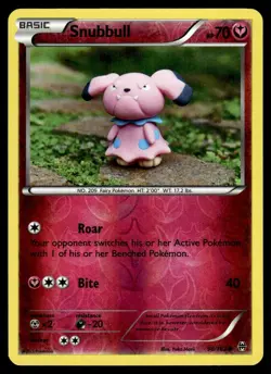 2015 Pokemon TCG XY Breakthrough Reverse Holo Basic Snubbull 98/162 - Image 1