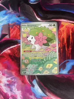 Pokemon TCG Shaymin Card 185/182 Destined Rivals Illustration Rare NM Condition - Image 1