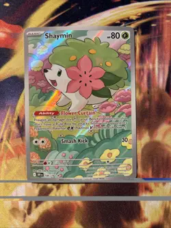 Pokemon TCG Shaymin Card 185/182 Destined Rivals Illustration Rare NM Condition - Image 1