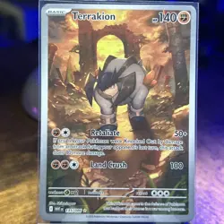 Terrakion Illustration Rare White Flare Pokemon TCG Card 135/086 NM/M Condition - Image 1