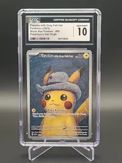 Pokemon Pikachu with Grey Felt Hat CGC 10 GM SVP 085 Promo Van Gogh Pokemon TCG - Image 1