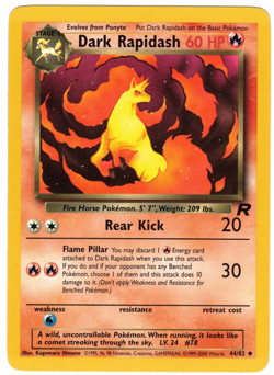 Dark Rapidash 44/82 Team Rocket Regular Vintage Pokemon Card - Image 1