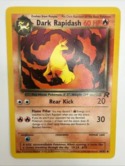 Dark Rapidash 44/82 Team Rocket Regular Vintage Pokemon Card - Image 3