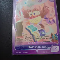 Hasbro Owlowiscious 01-SR07 My Little Pony CCG 1st Edition Holo Character Card - Image 2