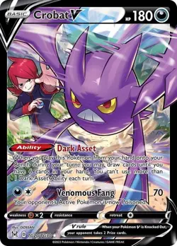 Crobat V TG20/TG30 SWSH11: Lost Origin Trainer Gallery - Pokemon Card - NM - Image 1
