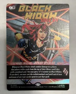 Black Widow, Super Spy 0393 Borderless Foil Marvel Super Heroes MTG M/NM - Image 1