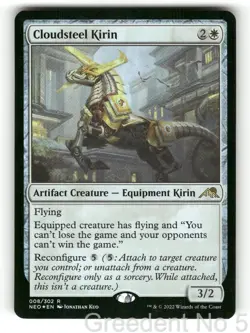 Cloudsteel Kirin 8 Rare Kamigawa: Neon Dynasty Magic: The Gathering Foil LP - Image 1