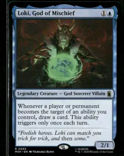 Loki, God of Mischief 65 R Marvel Super Heroes Magic: The Gathering NM - Image 1