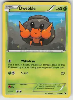Dwebble 6/101 Common Noble Victories Pokemon Heavily Played - Image 1
