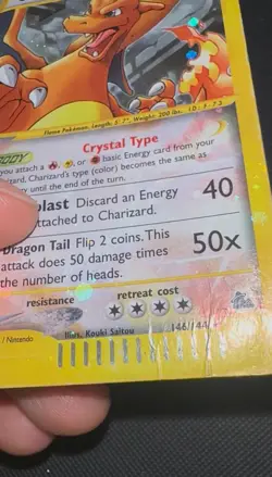 Pokemon Charizard Crystal 146/144 Skyridge Holo ENG - No Rayquaza Gold Star - Image 3