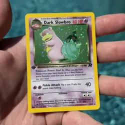 Pokemon TCG Team Rocket Dark Slowbro 12/82 Holo Rare 1st Edition 1999 60 HP - Image 1