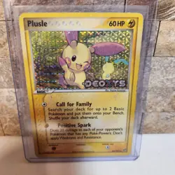 Plusle 44/107 EX Deoxys Stamped Reverse Holo Pokemon Card 2005 Vintage TCG - Image 1