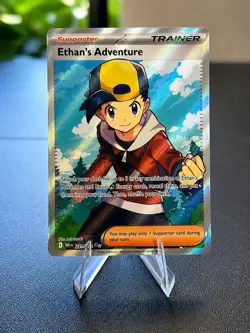 Pokemon TCG Ethan's Adventure 221/182 Ultra Rare Full Art Holo Destined Rivals - Image 1