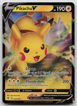 Pikachu V 043/185 Holo V Rare Vivid Voltage Pokemon Holo Near Mint - Image 1