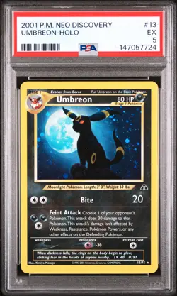 2001 POKEMON NEO DISCOVERY #13 UMBREON-HOLO PSA 5 - Image 1