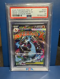 2025 Pokemon Japanese Mega Dream Mega Charizard X Mega Attack Rare PSA 10 - Image 1