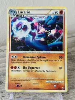 2011 Pokemon, Call of Legends Deck Exc, #14/95 Lucario, Cracked Ice Holo Rare - Image 1
