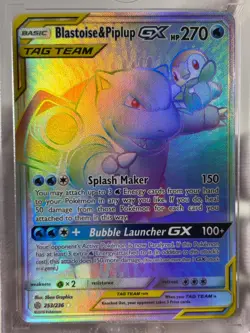 2019 Pokemon Blastoise & Piplup GX Tag Team 253/236 NM - Image 1