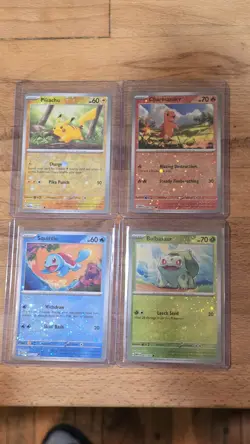 Pokemon 151 Costco Galaxy Foil Promos Charmander Pikachu Bulbasaur Squirtle - Image 1