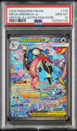 2026 POKEMON CRI EN-CHAOS RISING #116 MEGA GRENINJA EX PSA 10 - Image 1