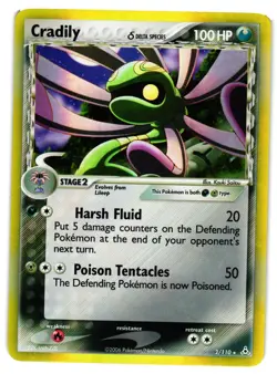 Pokemon TCG Cradily Delta Species Holo Rare Holon Phantoms 2/110 LP/MP - Image 1