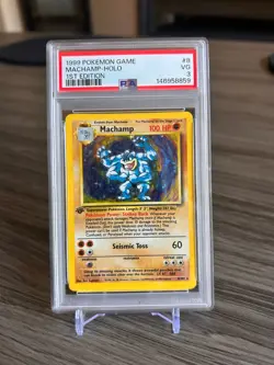 1999 Pokemon Game Machamp Holo 1st Edition #8 VG 3 – Vintage WOTC Base Set ⚡ - Image 1