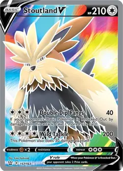 STOUTLAND V 157/163 BATTLE STYLES POKEMON (FULL ART, NM) - Image 1