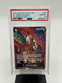 2025 One Piece OP13 -091 Carrying On His Will ALT ART ST. MARCUS MARS PSA 10 - Image 3