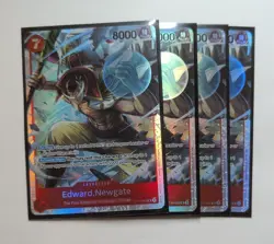 4 x Edward.Newgate ST15-002 Holo Foil One Piece TCG Game Card Playset NM - Image 1