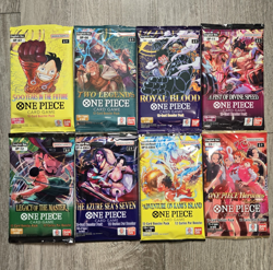 One Piece Booster Pack Lot 8x English OP07 OP08 OP10 OP11 OP12 OP14 OP15 EB03 - Image 1