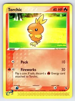 Torchic 73/109 2003 EX Ruby & Sapphire Pokemon Card TCG e-Series Nintendo - Nm - Image 1