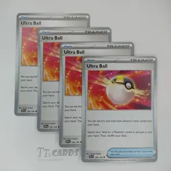 Ultra Ball 196/198 x4 - 4x Playset Pokemon Scarlet & Violet - 4 Card Set - Image 1