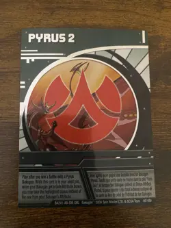 Bakugan PYRUS 2 Green Ability Card -FOIL- 2008 BA241-AB-SM-GBL 46/48b Chrome - Image 1