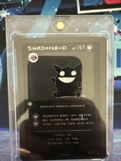 Pokederp Shadowbud Gengar 1st Edition Blackout Card 6/7 - Image 1