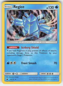 Regice 28/111 Holo Rare Crimson Invasion Pokemon Near Mint - Image 1