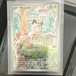 Pokemon TCG Meowth 206/193 Paldea Evolved Illustration Rare Holo - Image 1