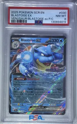 (Stamped) 2025 Pokemon TCG Stellar Crown Blastoise Ex 030/142 PSA 8 NM-MT - Image 4