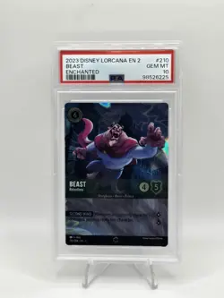 Disney Lorcana Beast Relentless 210/204 Enchanted PSA 10 GEM MINT - Image 1