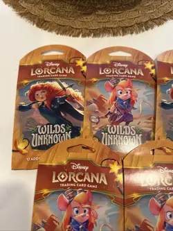 LOT OF 5 - Disney Lorcana TCG: Wilds Unknown Sleeved Booster Packs - Image 2