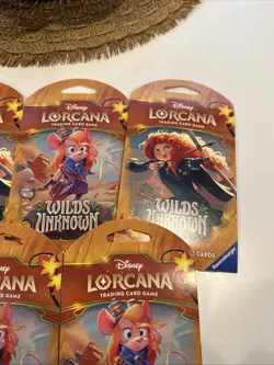 LOT OF 5 - Disney Lorcana TCG: Wilds Unknown Sleeved Booster Packs - Image 3