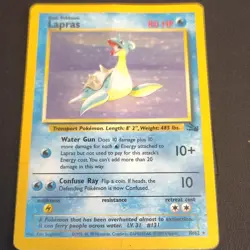 Lapras Fossil 10/62 Holo Rare Unlimited Edition English 80 HP Basic Ken Sugimori - Image 1