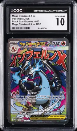 2025 POKEMON #023 MEGA CHARIZARD X EX CGC 10 GEM MINT - Image 1