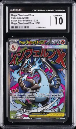2025 POKEMON #023 MEGA CHARIZARD X EX CGC 10 GEM MINT - Image 1